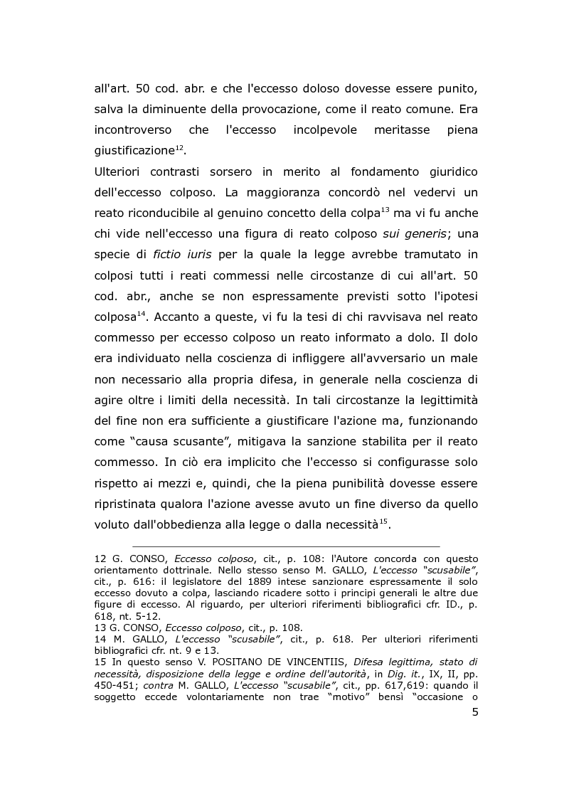 Anteprima della tesi: L'eccesso colposo nelle cause di giustificazione, Pagina 6