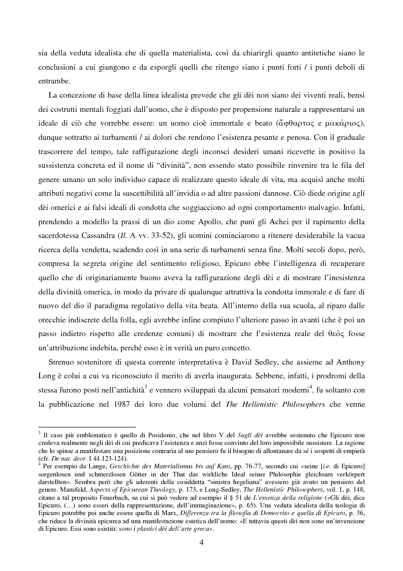 Anteprima della tesi: La persona eccezionale. Natura reale e conoscibilità mentale degli dèi di Epicuro, Pagina 4