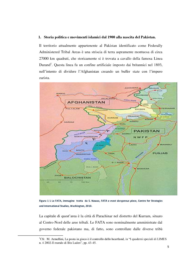 Anteprima della tesi: Un esempio di realtà tribale nello scacchiere internazionale: il governo delle Federally Administered Tribal Areas., Pagina 3