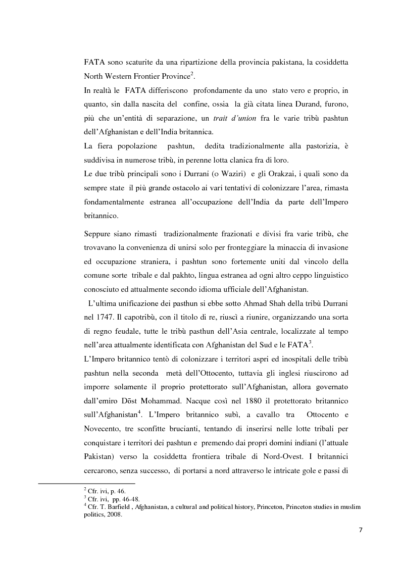 Anteprima della tesi: Un esempio di realtà tribale nello scacchiere internazionale: il governo delle Federally Administered Tribal Areas., Pagina 5