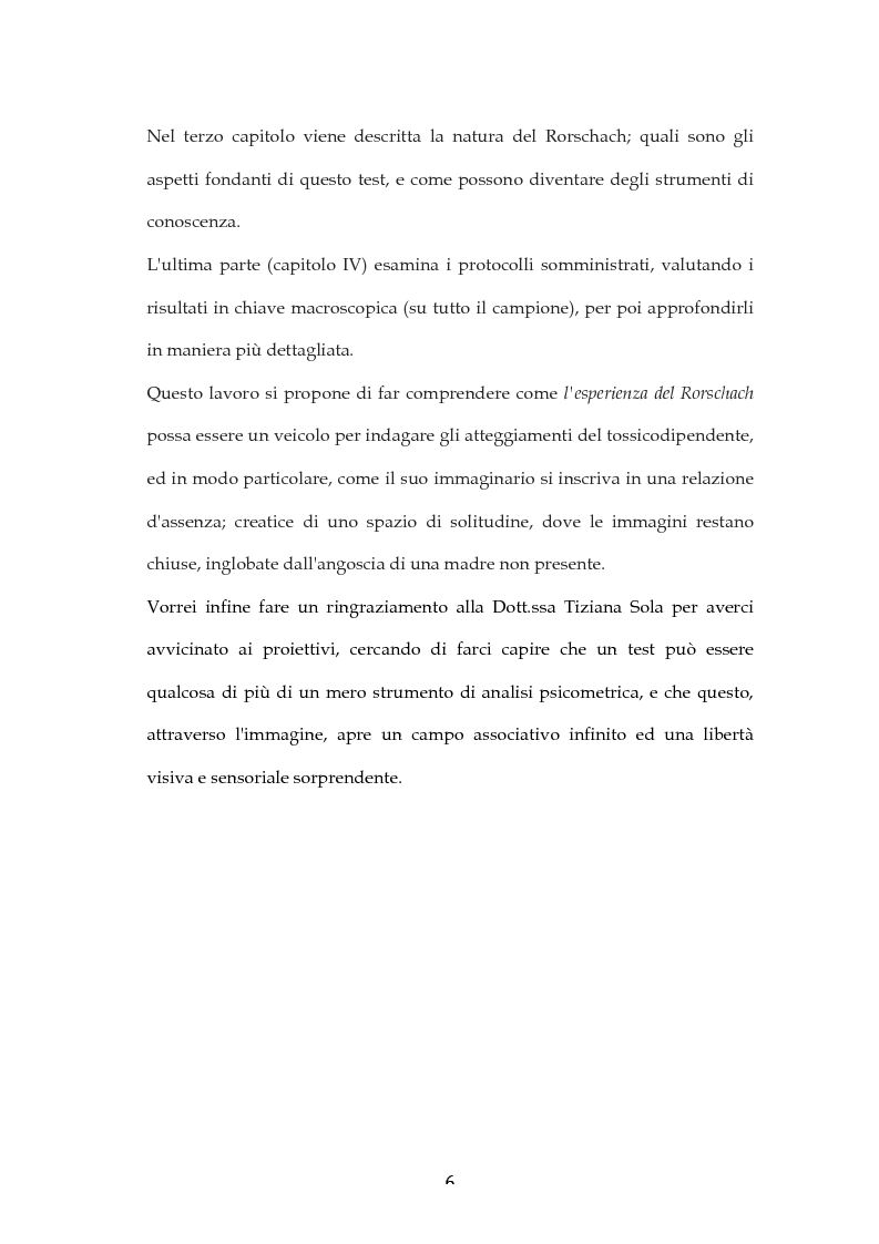 Anteprima della tesi: L'Esperienza Rorschach nella tossicodipendenza, Pagina 4
