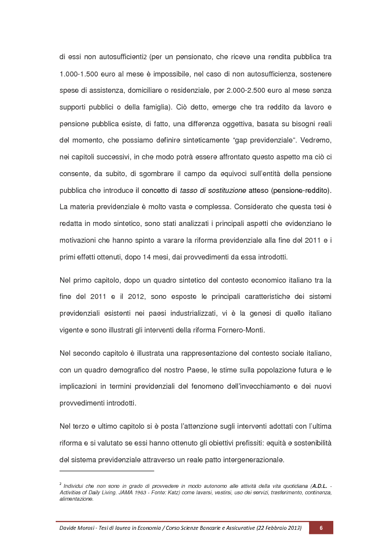 Anteprima della tesi: Il sistema previdenziale italiano nel 2013 dopo il decreto legge n. 201, del 6 Dicembre 2011 (convertito in legge 214/2011), Pagina 4