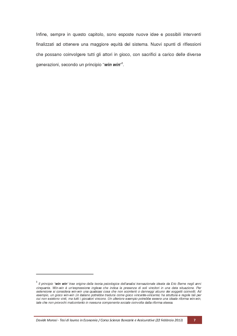 Anteprima della tesi: Il sistema previdenziale italiano nel 2013 dopo il decreto legge n. 201, del 6 Dicembre 2011 (convertito in legge 214/2011), Pagina 5
