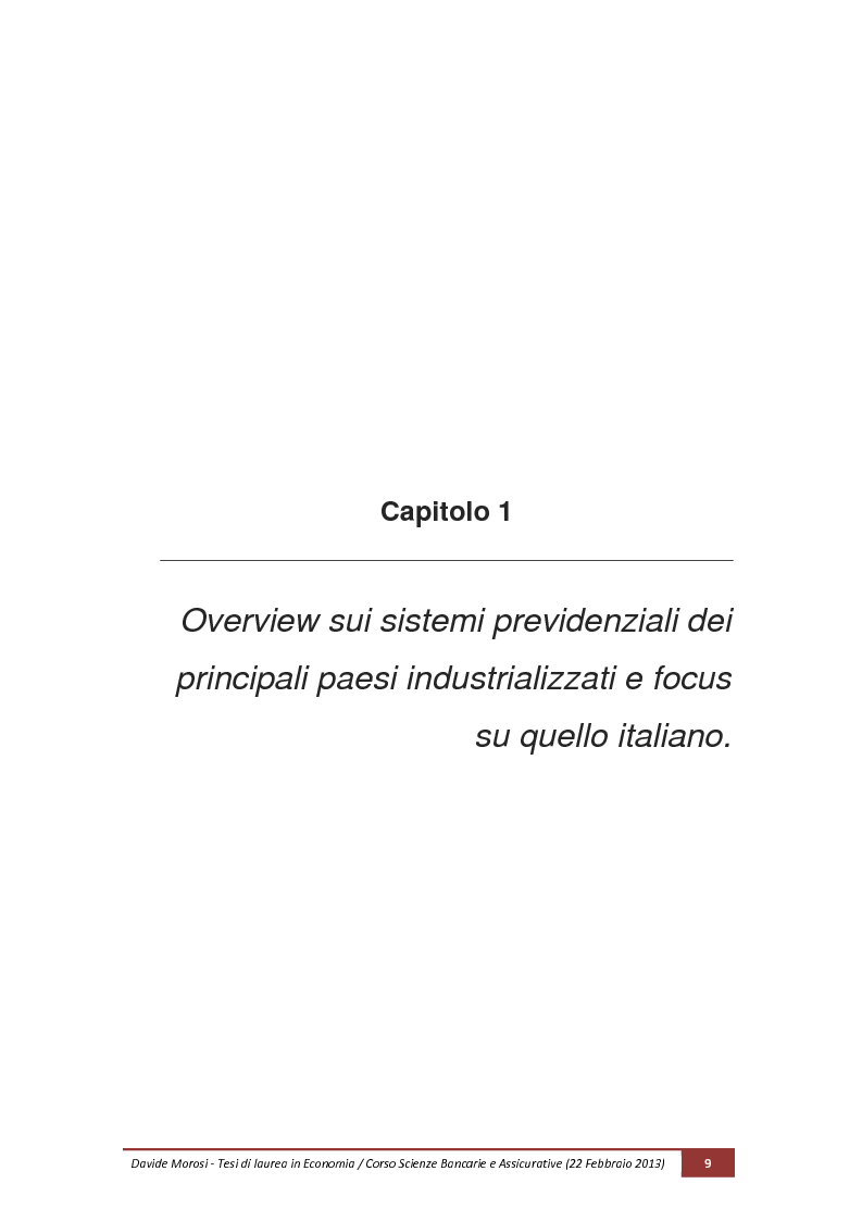 Anteprima della tesi: Il sistema previdenziale italiano nel 2013 dopo il decreto legge n. 201, del 6 Dicembre 2011 (convertito in legge 214/2011), Pagina 6