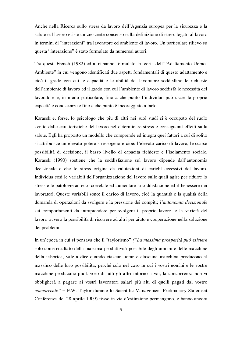 Anteprima della tesi: Stress e lavoro: focus sul genere femminile, Pagina 6