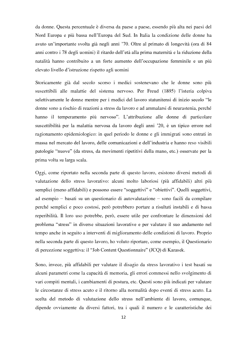 Anteprima della tesi: Stress e lavoro: focus sul genere femminile, Pagina 9