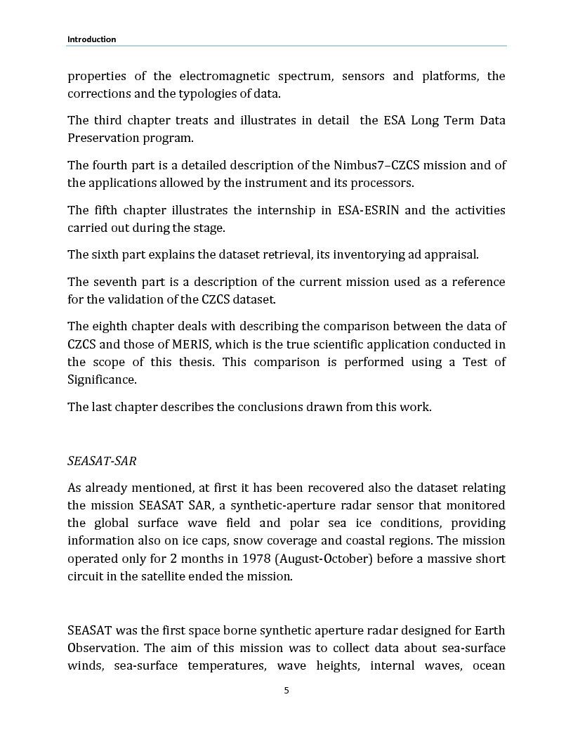 Anteprima della tesi: Long Term Data Preservation and applications of Nimbus 7 - Coastal Zone Color Scanner dataset, Pagina 6