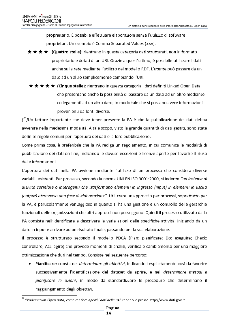 Estratto dalla tesi: Un sistema per il recupero delle informazioni basato su Open Data