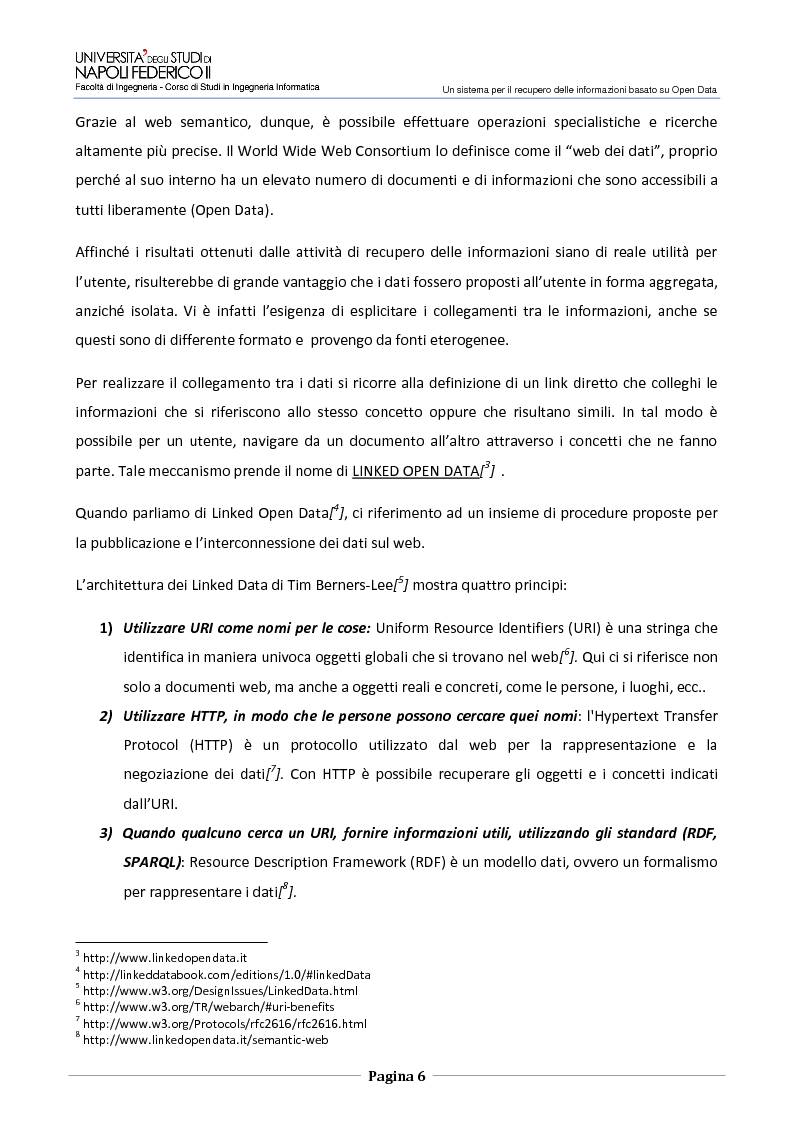 Anteprima della tesi: Un sistema per il recupero delle informazioni basato su Open Data, Pagina 3