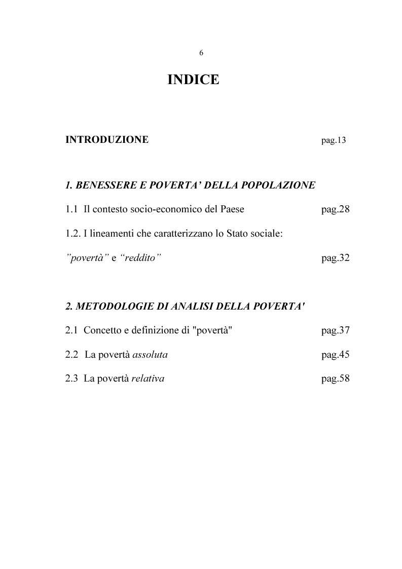 Indice della tesi: Lo Stato sociale, Pagina 1