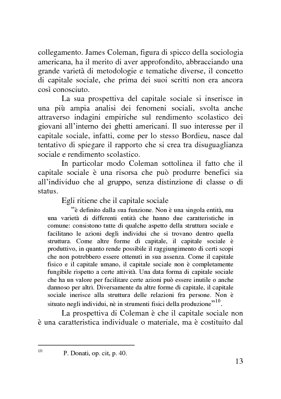 Anteprima della tesi: Capitale sociale: una prospettiva di analisi attraverso la network analysis, Pagina 10