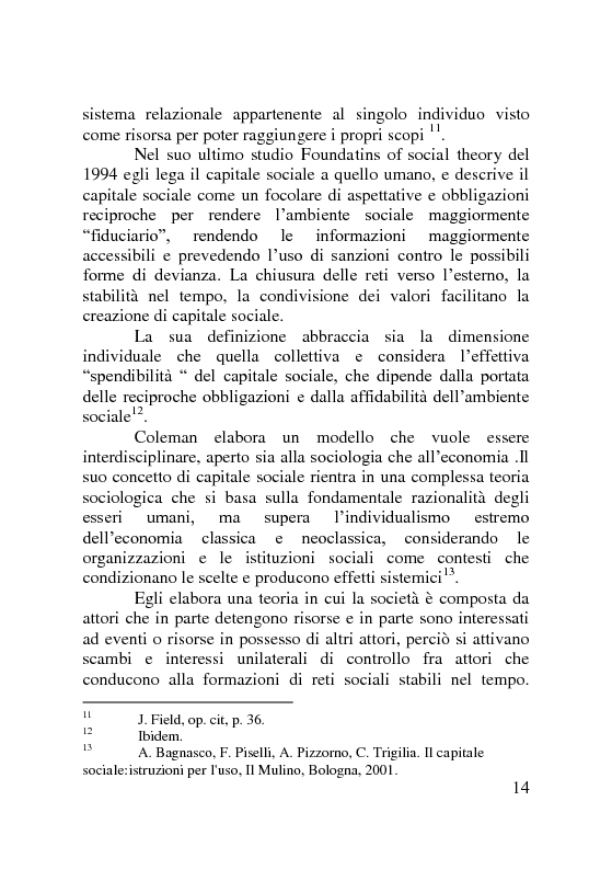 Anteprima della tesi: Capitale sociale: una prospettiva di analisi attraverso la network analysis, Pagina 11
