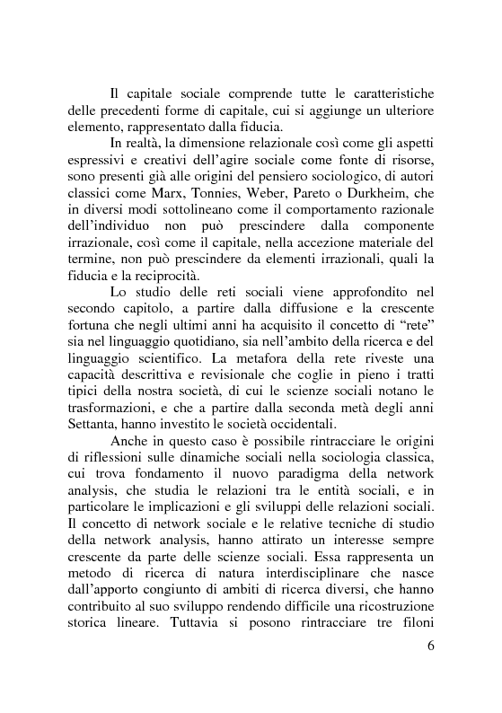 Anteprima della tesi: Capitale sociale: una prospettiva di analisi attraverso la network analysis, Pagina 3