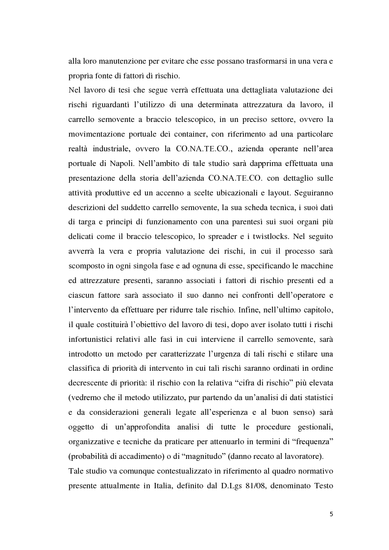 Anteprima della tesi: Valutazione dei rischi legati ad attrezzature semoventi a braccio telescopico: il caso CO.NA.TE.CO., Pagina 3