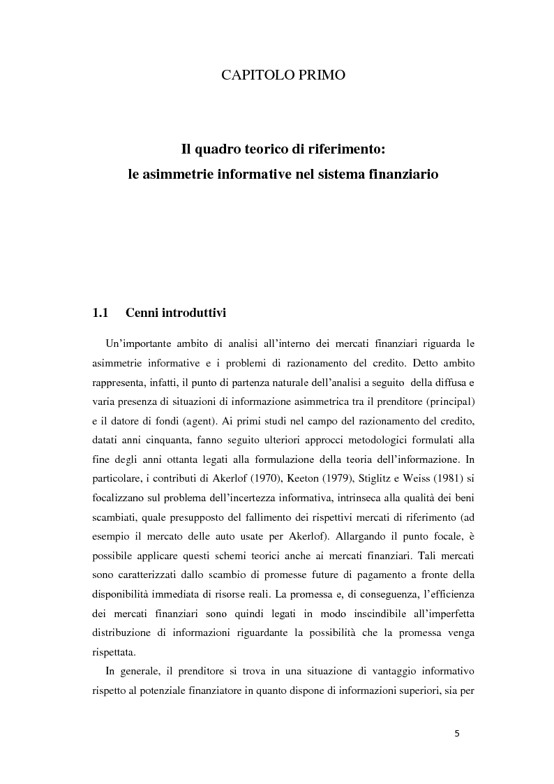 Anteprima della tesi: Struttura organizzativa e valutazione del rischio di credito, Pagina 6