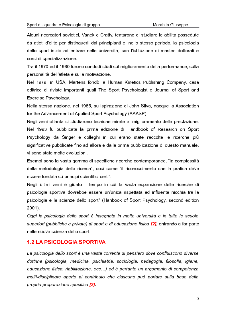 Anteprima della tesi: Sport di squadra e Psicologia di gruppo, Pagina 6