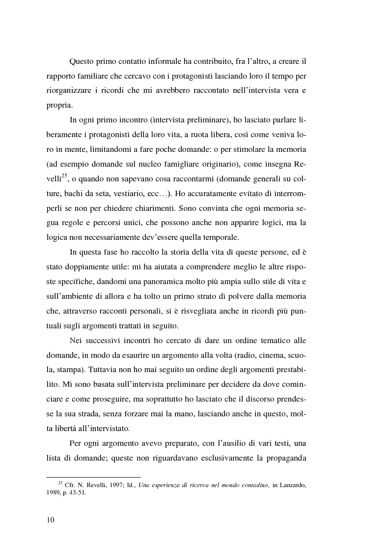 Anteprima della tesi: Raccontatemi la vostra storia. Memorie della propaganda fascista in un centro agricolo del Ravennate, Pagina 11