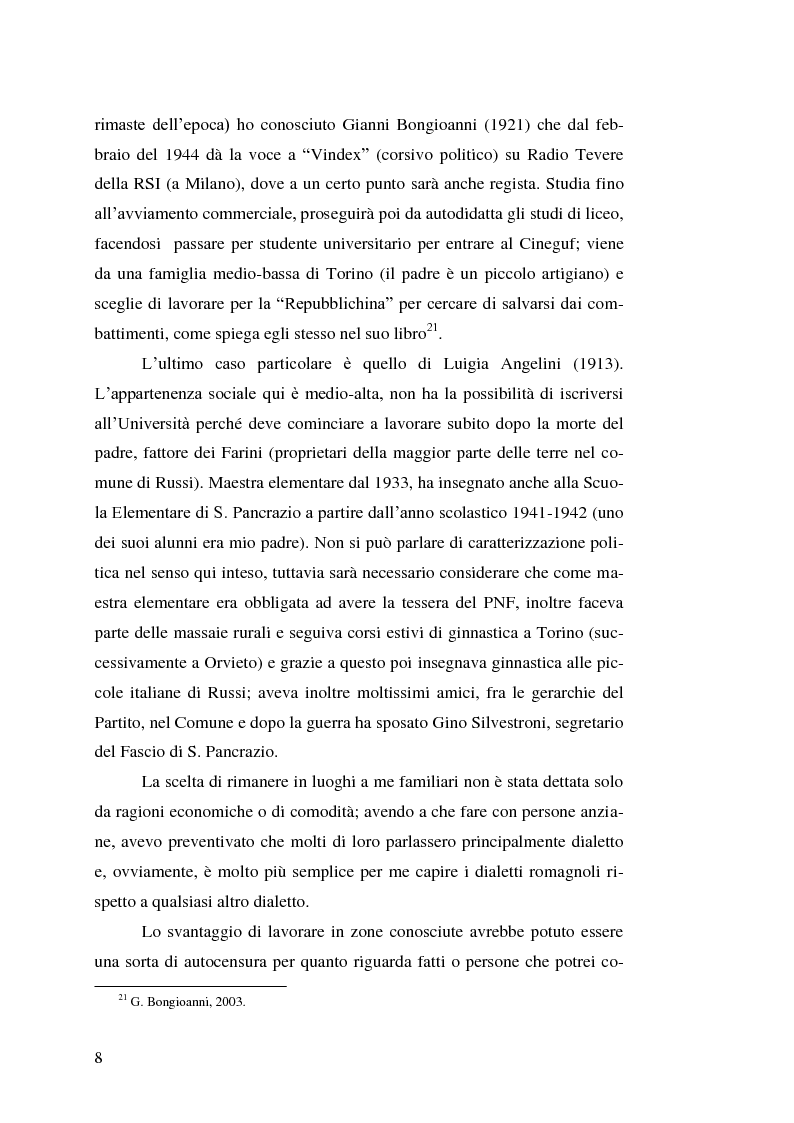Anteprima della tesi: Raccontatemi la vostra storia. Memorie della propaganda fascista in un centro agricolo del Ravennate, Pagina 9