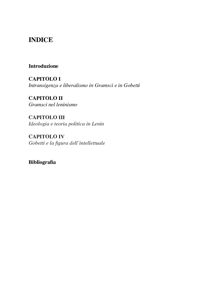 Indice della tesi: La rivoluzione russa tra Gramsci e Gobetti, Pagina 1