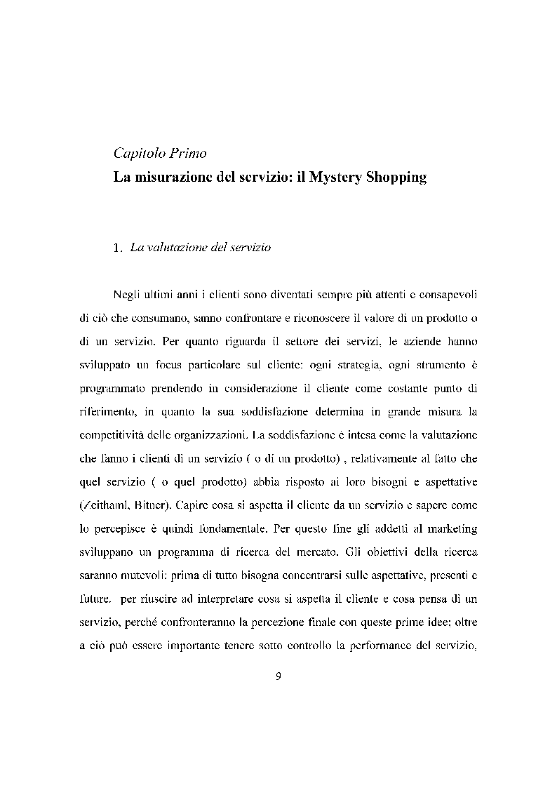 Anteprima della tesi: Le potenzialità delle tecniche del Mystery Shopping nel settore retail, Pagina 2