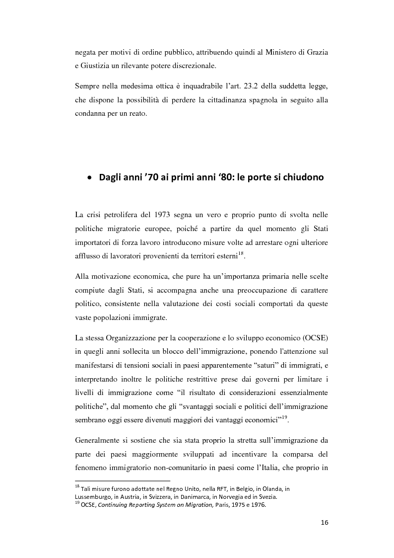 Anteprima della tesi: La disciplina giuridica del fenomeno dell'immigrazione e la tutela dei diritti fondamentali in Italia e Spagna, Pagina 9