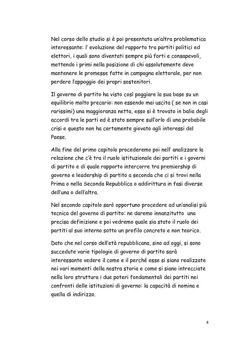 Anteprima della tesi: Il Governo di partito nell'Italia repubblicana, Pagina 3