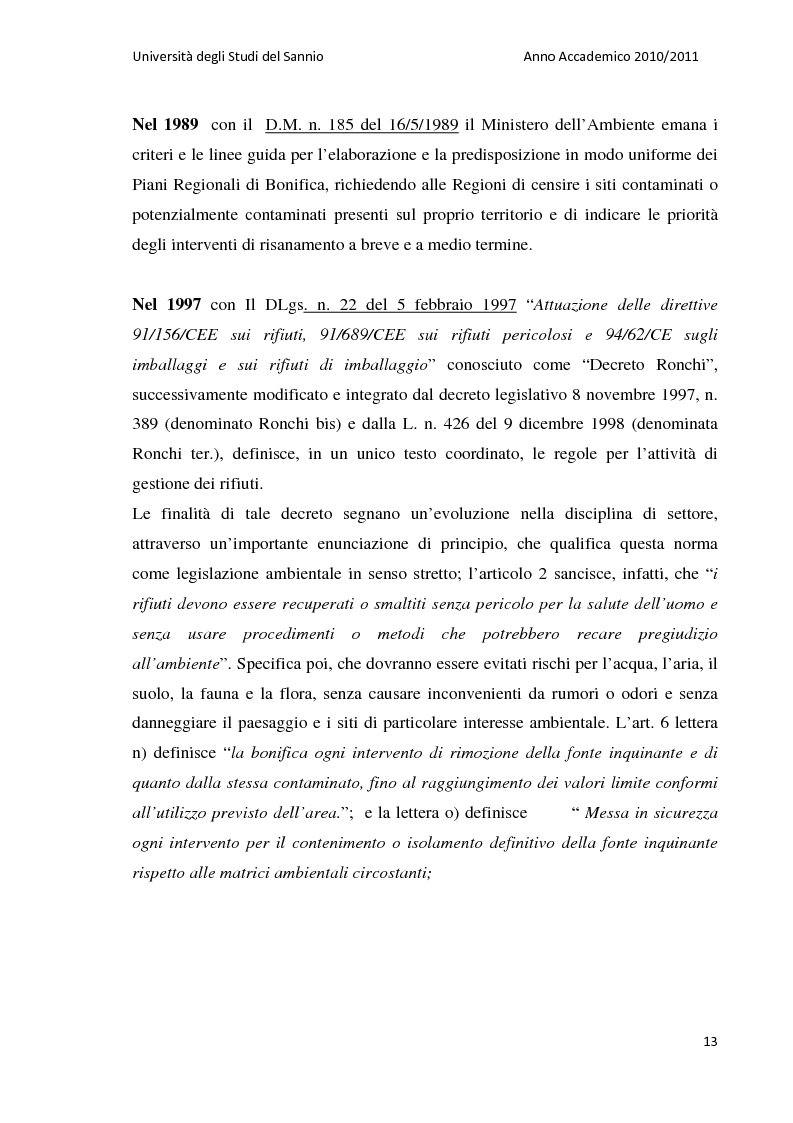 Anteprima della tesi: La bonifica dell’ex discarica comunale di Castelfranco in Miscano: indagini conoscitive ed ipotesi di intervento, Pagina 12