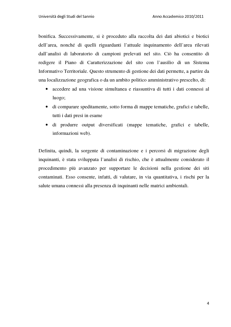 Anteprima della tesi: La bonifica dell’ex discarica comunale di Castelfranco in Miscano: indagini conoscitive ed ipotesi di intervento, Pagina 3