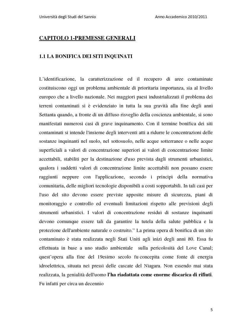 Anteprima della tesi: La bonifica dell’ex discarica comunale di Castelfranco in Miscano: indagini conoscitive ed ipotesi di intervento, Pagina 4