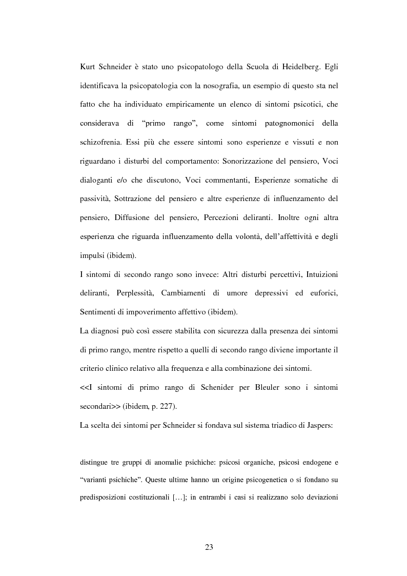 Estratto dalla tesi: Il delirio schizofrenico tra sintomo e vissuto. Una prospettiva fenomenologica