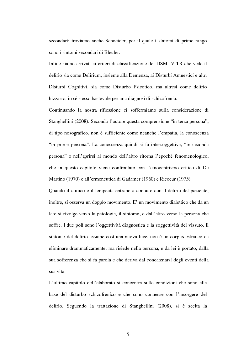 Anteprima della tesi: Il delirio schizofrenico tra sintomo e vissuto. Una prospettiva fenomenologica, Pagina 4