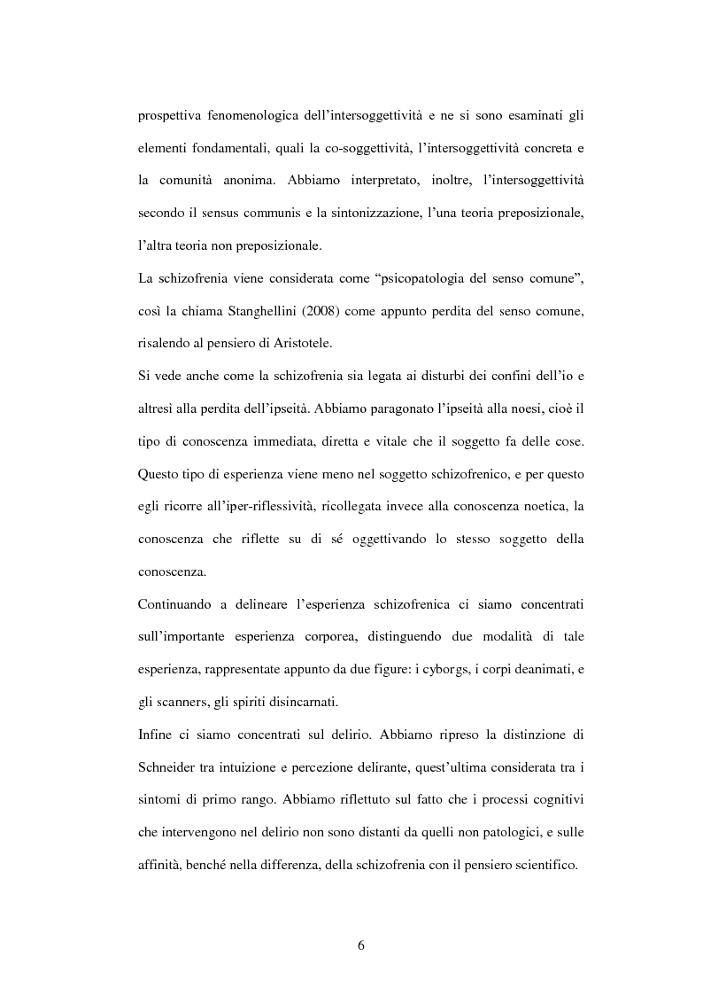 Anteprima della tesi: Il delirio schizofrenico tra sintomo e vissuto. Una prospettiva fenomenologica, Pagina 5