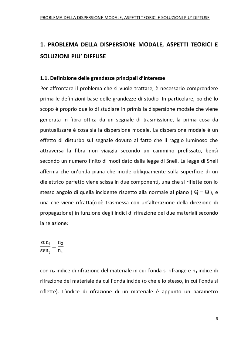 Anteprima della tesi: Progetto di fibre ottiche a dispersione controllata per comunicazioni ottiche, Pagina 5
