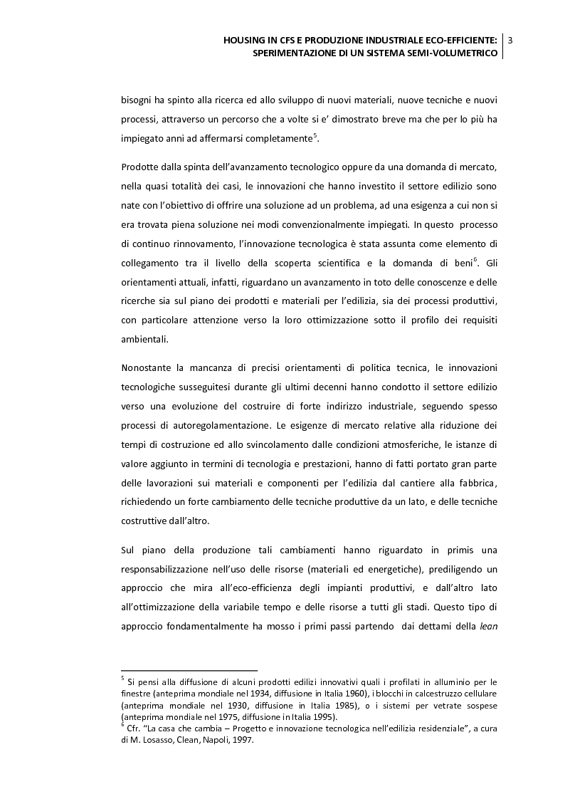 Anteprima della tesi: Housing in CFS e produzione industriale eco-efficiente. Sperimentazione di un sistema semi-volumetrico., Pagina 4