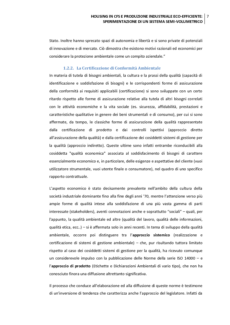 Anteprima della tesi: Housing in CFS e produzione industriale eco-efficiente. Sperimentazione di un sistema semi-volumetrico., Pagina 8