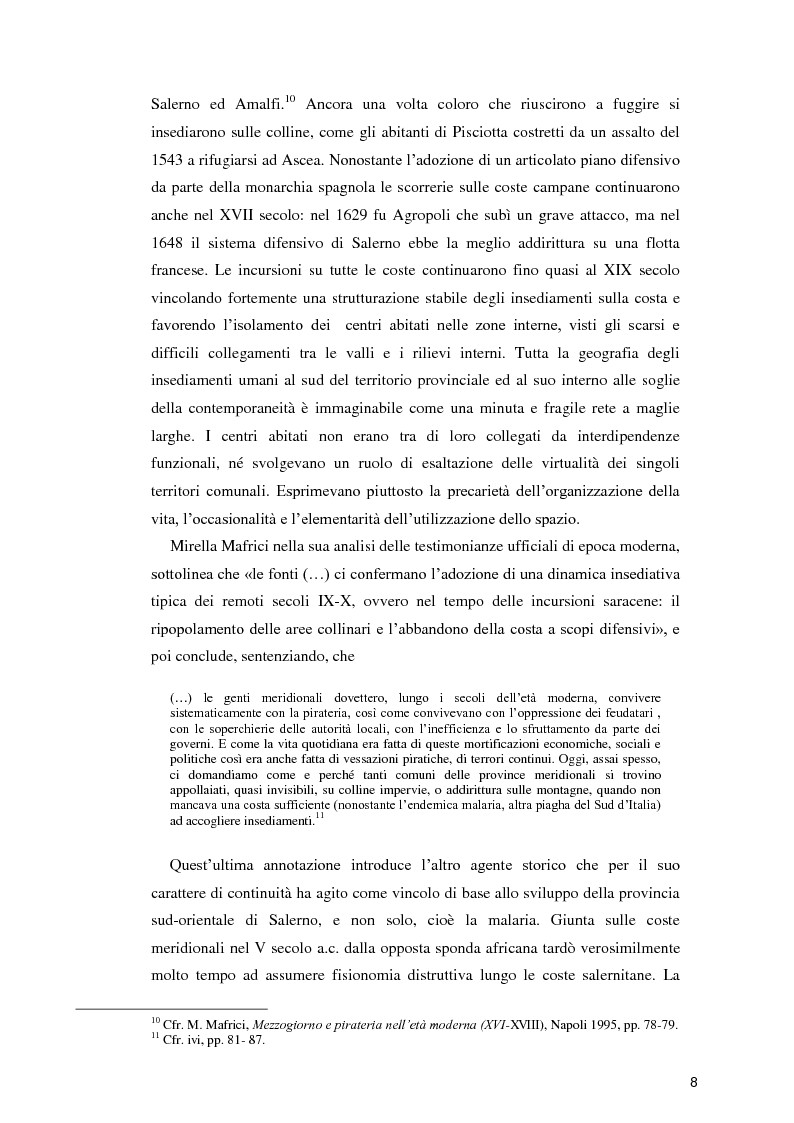 Estratto dalla tesi: Economia, società e ambiente nel salernitano del XX secolo