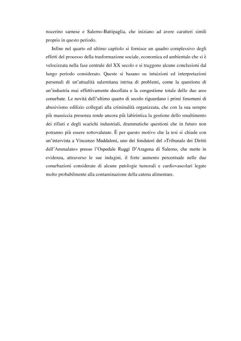 Anteprima della tesi: Economia, società e ambiente nel salernitano del XX secolo, Pagina 5