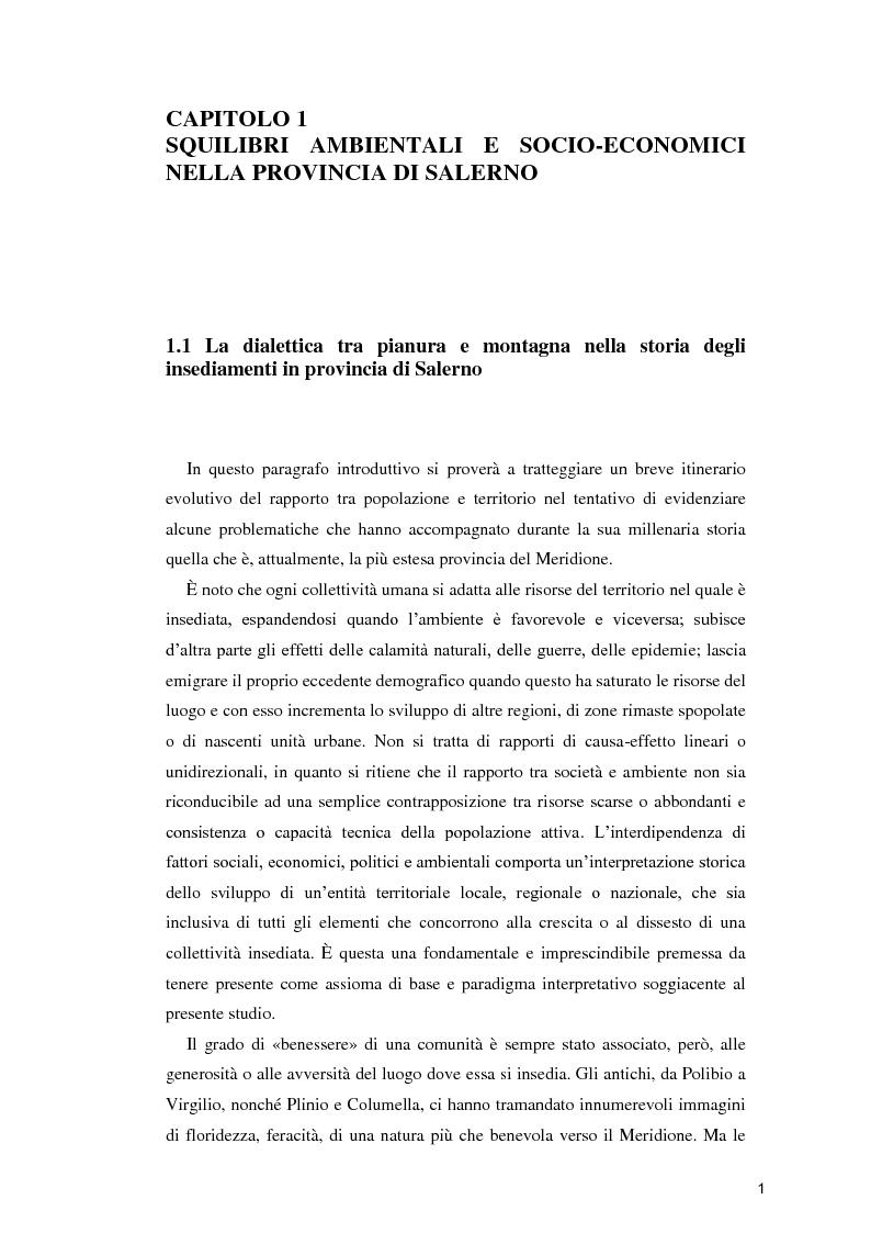 Anteprima della tesi: Economia, società e ambiente nel salernitano del XX secolo, Pagina 6