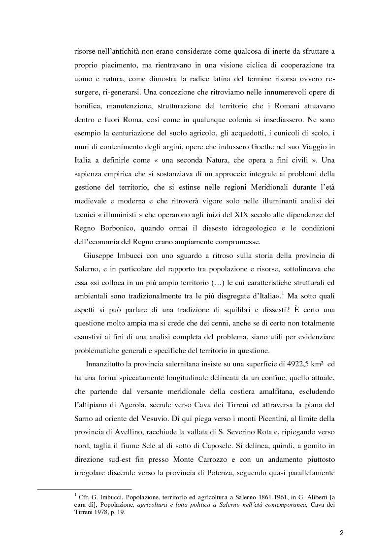 Anteprima della tesi: Economia, società e ambiente nel salernitano del XX secolo, Pagina 7