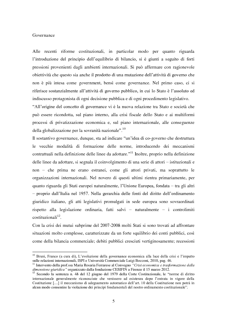 Anteprima della tesi: La costituzionalizzazione dell'equilibrio di bilancio: Italia europeista o europeizzata?, Pagina 6