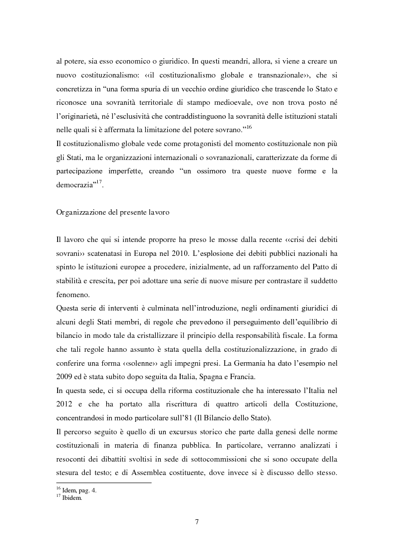Anteprima della tesi: La costituzionalizzazione dell'equilibrio di bilancio: Italia europeista o europeizzata?, Pagina 8