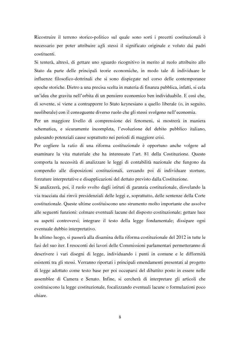 Anteprima della tesi: La costituzionalizzazione dell'equilibrio di bilancio: Italia europeista o europeizzata?, Pagina 9