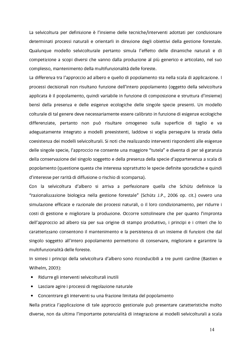 Anteprima della tesi: Prime indagini sugli effetti della selvicoltura d'albero sulle dinamiche di crescita e di competizione delle specie sporadiche tutelate dall'ordinamento forestale toscano, Pagina 15