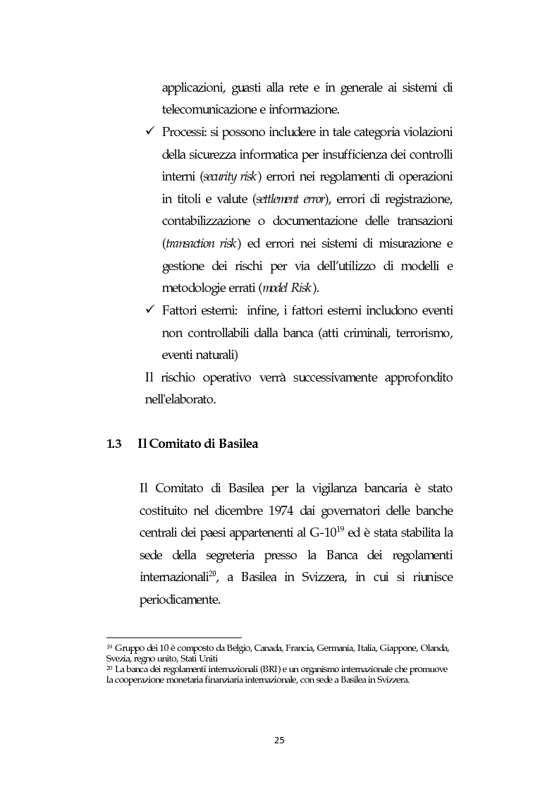 Anteprima della tesi: Il rischio operativo nell'attività bancaria, Pagina 6