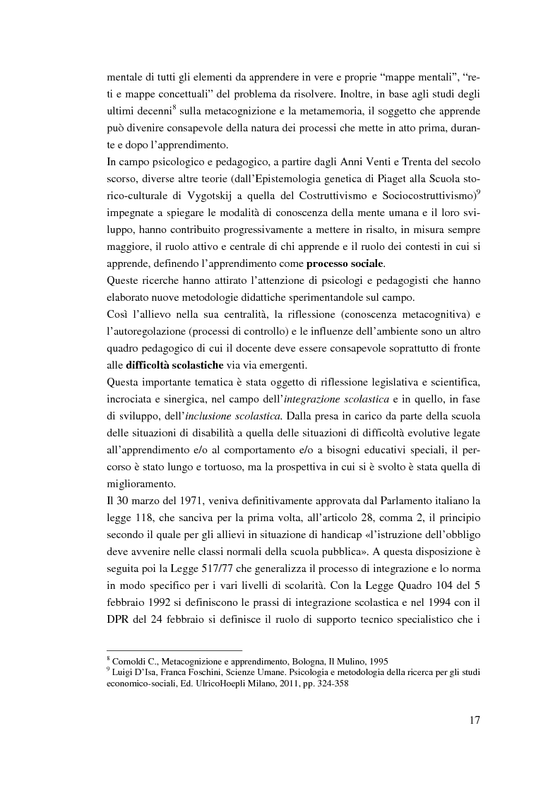 Anteprima della tesi: Protocollo di individuazione precoce delle difficoltà di apprendimento in letto-scrittura, quali markers predittivi del disturbo specifico in classe prima, Pagina 14