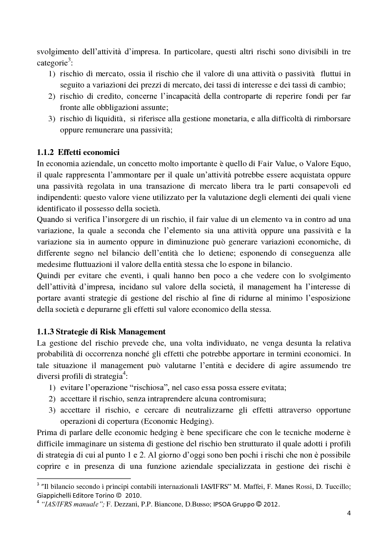 Anteprima della tesi: Economic Hedging: Utilizzo ed Esposizione in Bilancio, Pagina 3