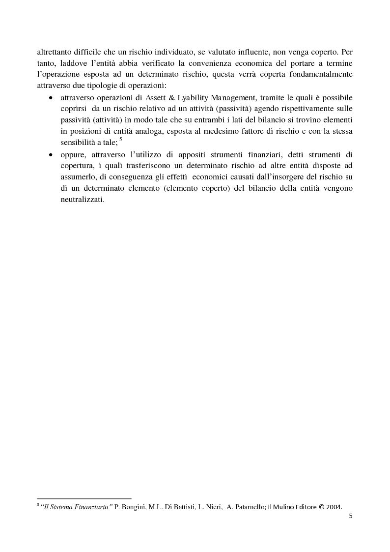 Anteprima della tesi: Economic Hedging: Utilizzo ed Esposizione in Bilancio, Pagina 4