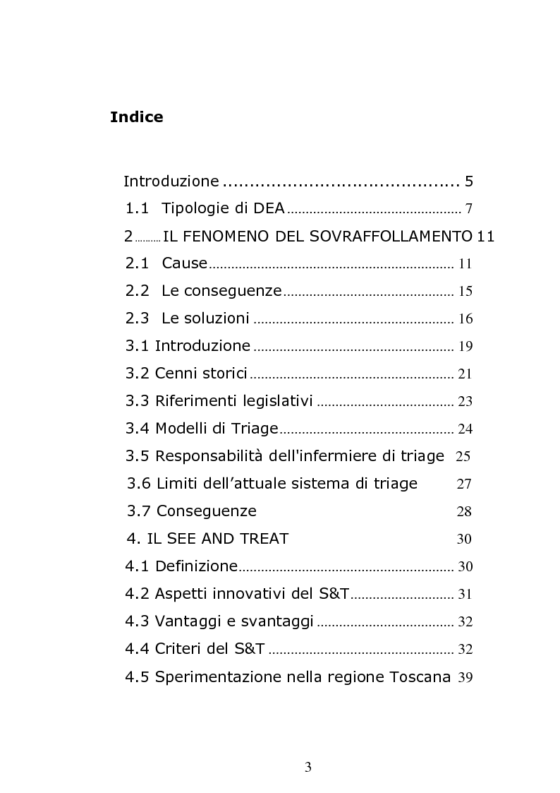 Indice della tesi: See and Treat in pronto soccorso, Pagina 1