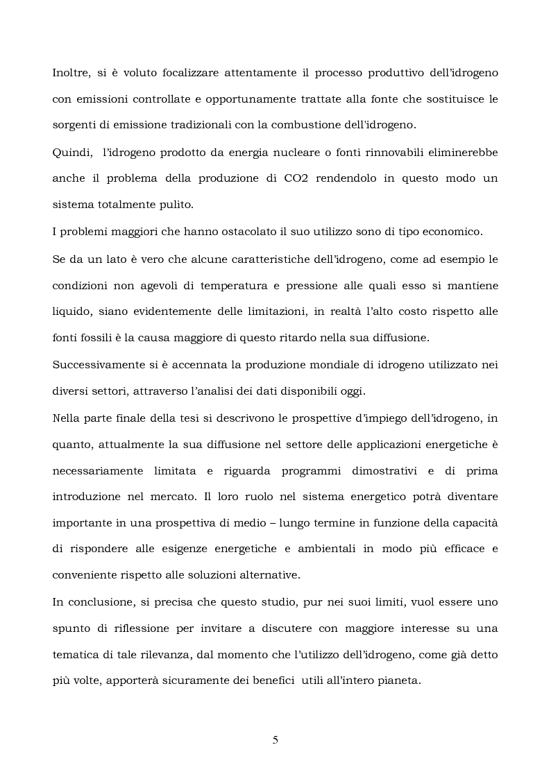 Anteprima della tesi: La produzione di idrogeno:aspetti tecnici, economici ed ambientali, Pagina 3