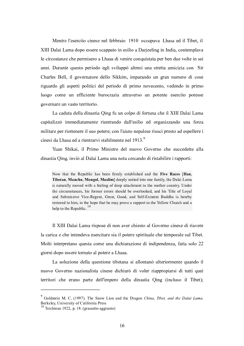 Estratto dalla tesi: Origini della questione tibetana - Da Simila al “17 Point Agreement”